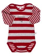 Body dla niemowląt - Niemowlęce body na długi rękaw czerwono-szare Kanz r.62 - miniaturka - grafika 1