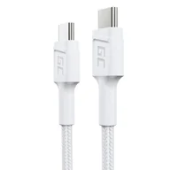 Kable USB - Green Cell PowerStream - Kabel Przewód USB-C - USB-C 30 cm Power Delivery 60W, QC 3.0 (biały) - miniaturka - grafika 1