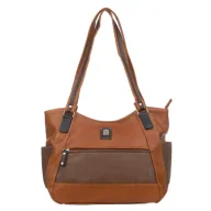 Torebki damskie - Brązowa Damska Listonoszka CharmShape na Ramię ze Skóry Ekologicznej - miniaturka - grafika 1