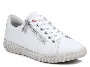 Buty damskie sportowe sneakersy białe skórzane Rieker N0900-81-38 - Sneakersy damskie - miniaturka - grafika 1