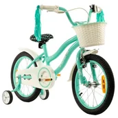 Rowery - Rower dziecięcy INDIANA Pretty 16 cali dla dziewczynki Miętowy - miniaturka - grafika 1