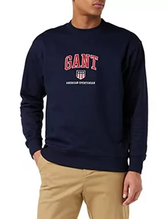 GANT Sweter męski, niebieski (Evening Blue), XXL - Swetry męskie - miniaturka - grafika 1