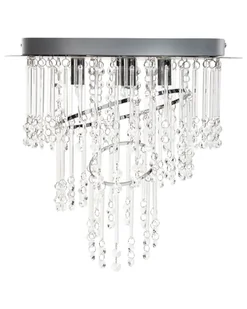 BELIANI Żyrandol chromowany metalowy duży ze szklanymi kryształkami w stylu glamour oświetlenie - Lampy sufitowe - miniaturka - grafika 1