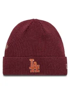 Czapki damskie - New Era Czapka LA Dodgers World Series Patch Cuff Knit Beanie 60580732 Czerwony - miniaturka - grafika 1