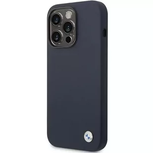 Etui na telefon BMW BMHCP14LSILNA do Apple iPhone 14 Pro 6,1" granatowy/navy Silicone Metal Logo - Etui i futerały do telefonów - miniaturka - grafika 2