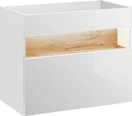 Szafki łazienkowe - Elior Szafka pod umywalkę Monako 2X 80 cm - Biały połysk - miniaturka - grafika 1