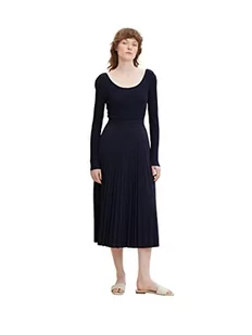 TOM TAILOR Damski Midi plisowana spódnica 1032546, 30025 - Navy Midnight Blue, 34 - Spódnice - miniaturka - grafika 1