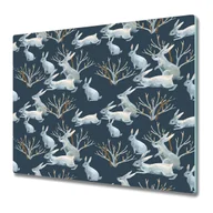 Deski do krojenia - Szklane Deski Kuchenne z Unikalnymi Wzorami 60x52 cm - Białe Króliki - miniaturka - grafika 1