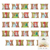 Kalendarze - Kalendarz adwentowy Świąteczne pudełka Poduszki Boże Narodzenie DIY 24szt - miniaturka - grafika 1