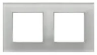Klawisze i ramki - Ospel ARIA Ramka podwójna białe szkło ARIA R-2UGC/31/00 - miniaturka - grafika 1