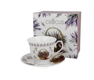 Filiżanki - Zestaw filiżanka do kawy kosze kwiatów lawenda duo - miniaturka - grafika 1