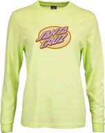 Koszulki i topy damskie - t-shirt damski SANTA CRUZ LINED OVAL DOT LS TEE Aloe Green - miniaturka - grafika 1