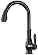 Baterie kuchenne - Bateria kuchenna retro ATALANTE srebrny chrom wyciągana wylewka - czarny - miniaturka - grafika 1