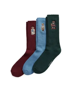 Polo Ralph Lauren Zestaw 3 par wysokich skarpet męskich 449P04718001 Kolorowy - Skarpetki męskie - miniaturka - grafika 1