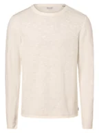 Swetry męskie - Jack & Jones Sweter z zawartością lnu - JJElinen Mężczyźni Bawełna beżowy jednolity, XL - miniaturka - grafika 1