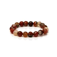 Bransolety męskie - Bransoletka koraliki w kolorze rudym EM 10 - EM Men's Accessories - miniaturka - grafika 1