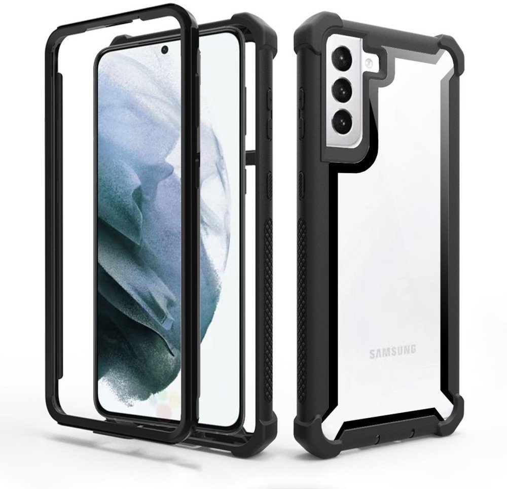 Etui pancerne 360 Supero do Samsung Galaxy S21 FE, przezroczysto-czarne