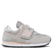 Buty dla dziewczynek - Sneakersy New Balance PV574EVK Szary - miniaturka - grafika 1