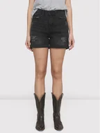 Spodnie sportowe damskie - Noisy May Szorty jeansowe Smiley 27010865 Czarny Regular Fit - miniaturka - grafika 1