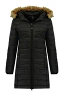 Kurtki damskie - Kurtka damska Geographical Norway Clara zimowa długa czarna -XXL - miniaturka - grafika 1