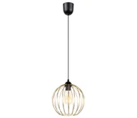 Lampy sufitowe - Żyrandol na lince MATT 1xE27/60W/230V czarny/złoty - miniaturka - grafika 1