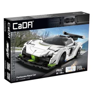 Klocki konstrukcyjne CaDA Samochód zdalnie sterowany Auto wyścigowe białe 22 cm Fantasma Race Car Pojazd 322 elementy RC Dual Mode - Klocki - miniaturka - grafika 1