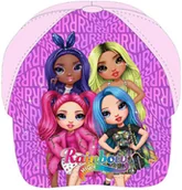 Czapki dla dzieci - Czapka na lato dla dziewczynki z daszkiem nadrukiem laleczek Rainbow Hihg Różowa - miniaturka - grafika 1