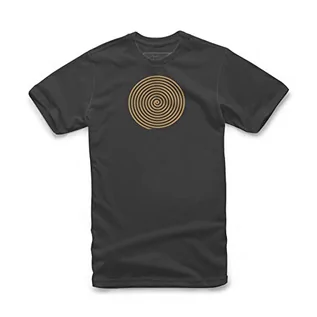 Koszulki męskie - Alpinestars Ageless Classic - Męski T-shirt ze 100% bawełny, sportowa koszulka z krótkim rękawem, krój podkreślający sylwetkę, Czarny/musztardowy, M - grafika 1