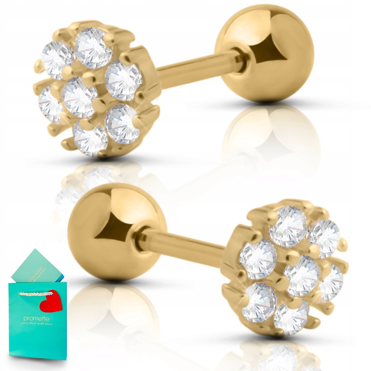 Kolczyk helix złote wkrętki zakręcane helixy srebrne pozłacane heliks 925