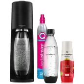 Saturatory - Zestaw SODASTREAM Saturator Terra Black + nabój z gazem CO2 2x butelka Fuse 1l syrop malinowy 440ml Wielokolorowy - miniaturka - grafika 1