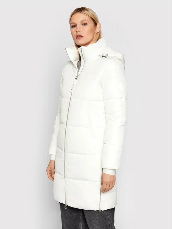 Calvin Klein Płaszcz zimowy Elastic Logo Sorona K20K203050 Biały Regular  Fit - Ceny i opinie na Skapiec.pl