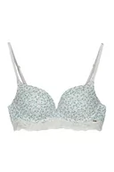 Biustonosze - Women'secret Wspaniały Biustonosz Push Up Bawełna Kwiaty Damskie, Niebieski nadruk, 100B - miniaturka - grafika 1