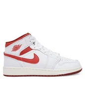 Buty dla chłopców - Sneakersy Nike Air Jordan 1 MID SE FJ3464 Biały - miniaturka - grafika 1