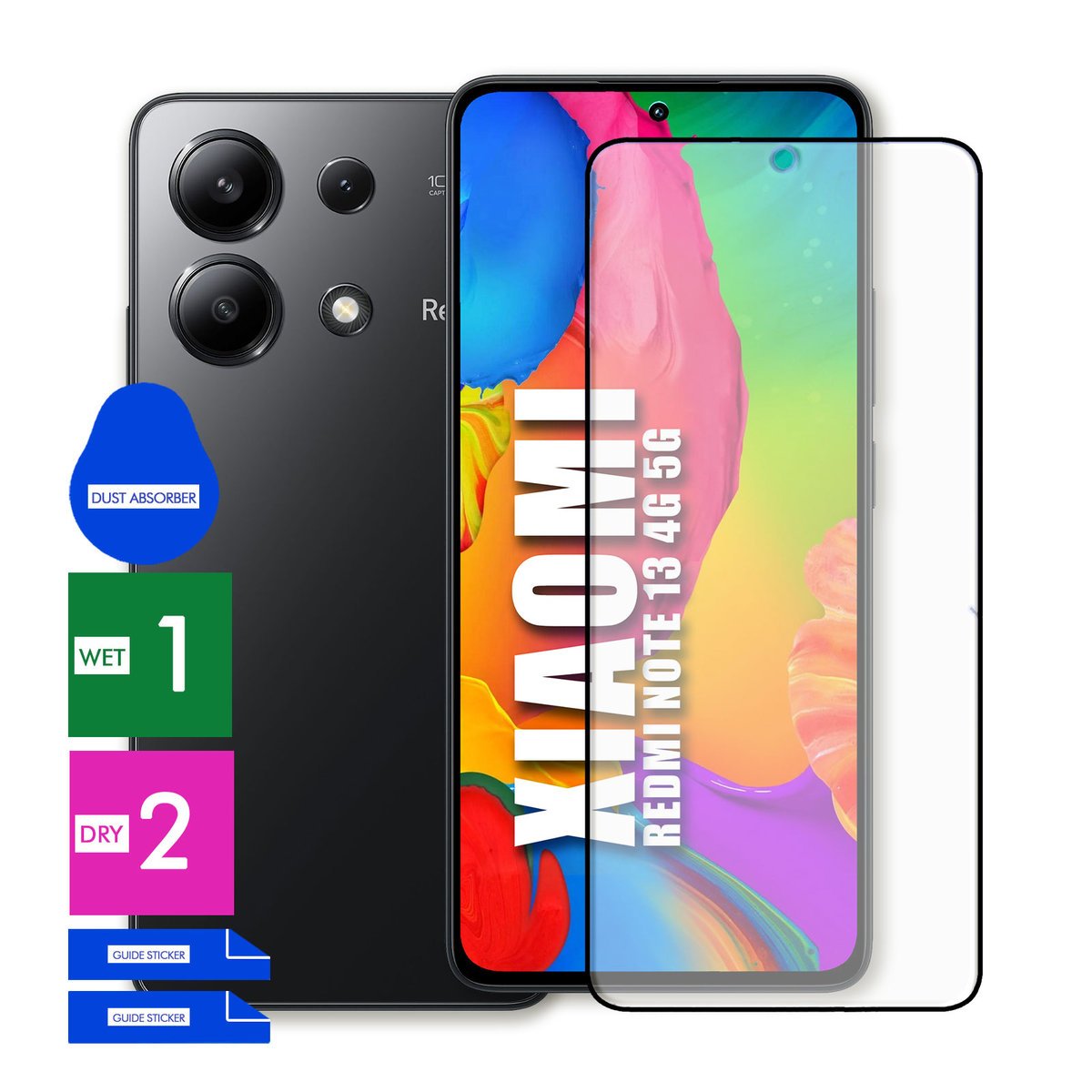 SZKŁO OCHRONNE DO XIAOMI REDMI NOTE 13 4G 5G HARTOWANE 9H PEŁNE EKRAN 5D