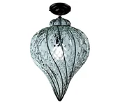 Lampy sufitowe - SIRU - Żyrandol natynkowy GOCCIA 1xE27/60W/230V śr. 25 cm przezroczysty/brązowy szkło weneckie - miniaturka - grafika 1