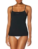 Koszulki i topy damskie - Emporio Armani Damski Top Basic Bonding T-Shirt z mikrofibry, czarny, XL - miniaturka - grafika 1