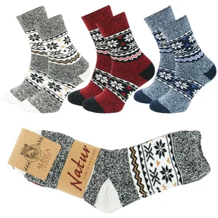 3X Skarpety Damskie Wełniane Ciepłe Grube Alpaka 39-42 - Sda3-456B-39-42 - Skarpetki damskie - miniaturka - grafika 1