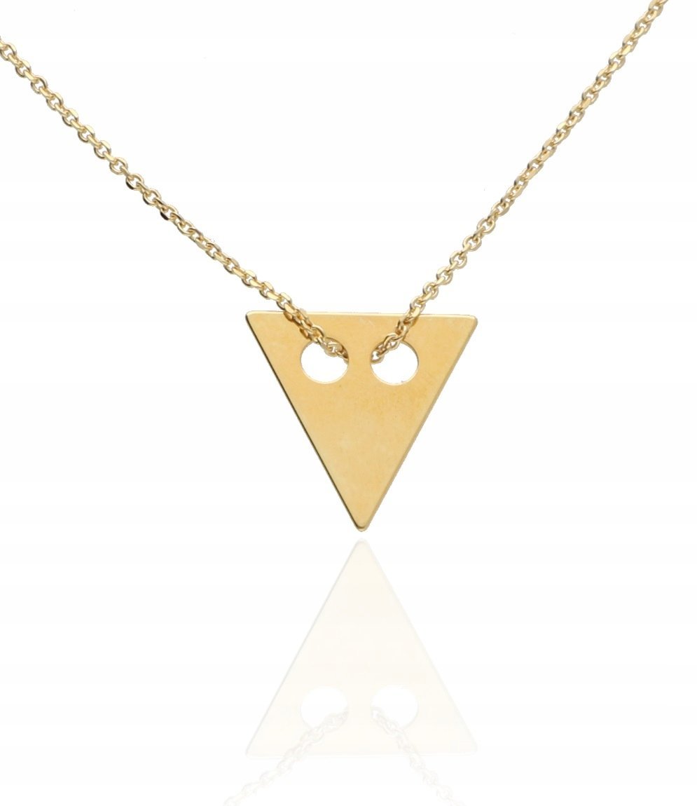 Naszyjnik złoty trójkąt trójkącik celebrytka srebro 925 pozłacane 60 cm