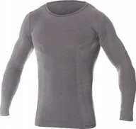 Koszulki męskie - Brubeck LS11600 Koszulka męska z długim rękawem COMFORT WOOL ciemnoszary XL - miniaturka - grafika 1