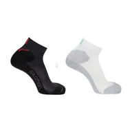 Skarpetki i podkolanówki sportowe - Skarpety Salomon Speedcross Ankle 2pack Ebony / White - miniaturka - grafika 1