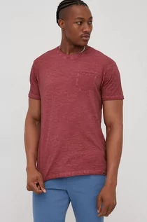Koszulki męskie - Lee Cooper t-shirt bawełniany kolor bordowy gładki - grafika 1