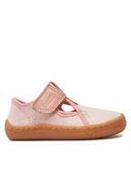Buty dla dziewczynek - Froddo Tenisówki Barefoot Canvas T G1700380-3 M Różowy - miniaturka - grafika 1