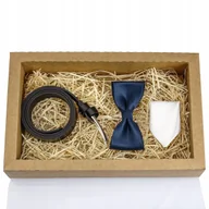 Paski - PASEK SKÓRZANY dla Chlopca GRACIO MUCHA GRANAT DO KOMUNII BIAŁA POSZETKA - miniaturka - grafika 1