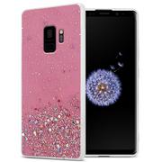 Etui i futerały do telefonów - Pokrowiec Do Samsung Galaxy S9 Etui w Różowy z Brokatem Glitter Obudowa Case Cover TPU Cadorabo - miniaturka - grafika 1