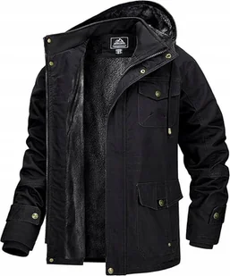 MAGCOMSEN outdoor Męska kurtka z ciepłą podszewką rozmiar 3XL czarna - Kurtki męskie - miniaturka - grafika 1