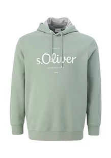 s.Oliver Big Size męska bluza z logo z kapturem, zielona, 5XL, zielony, 5XL - Bluzy męskie - miniaturka - grafika 1