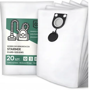 20x Worek do Odkurzacza Starmix Is ARD-1225 Ews Syntetyczny Pojemny Duży G9 - Worki do odkurzaczy - miniaturka - grafika 1