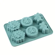 Rękodzieło - TEMU Forma silikonowa z motywem pszczół do mydła, wosku i deserów - Uroczy 3D wzór o strukturze plastra miodu w kolorach różowym/niebieskim/żółtym, - miniaturka - grafika 1