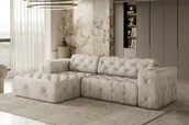 Narożniki - Sofa w kształcie L LUX narożnik, tkanina Whisper, wiele kolorów Kremowy Lewostronny - miniaturka - grafika 1