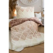 Pościel - Brązowo-beżowa pościel jednoosobowa z mikropluszu 140x200 cm – Jerry Fabrics - miniaturka - grafika 1